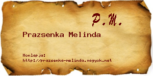 Prazsenka Melinda névjegykártya
